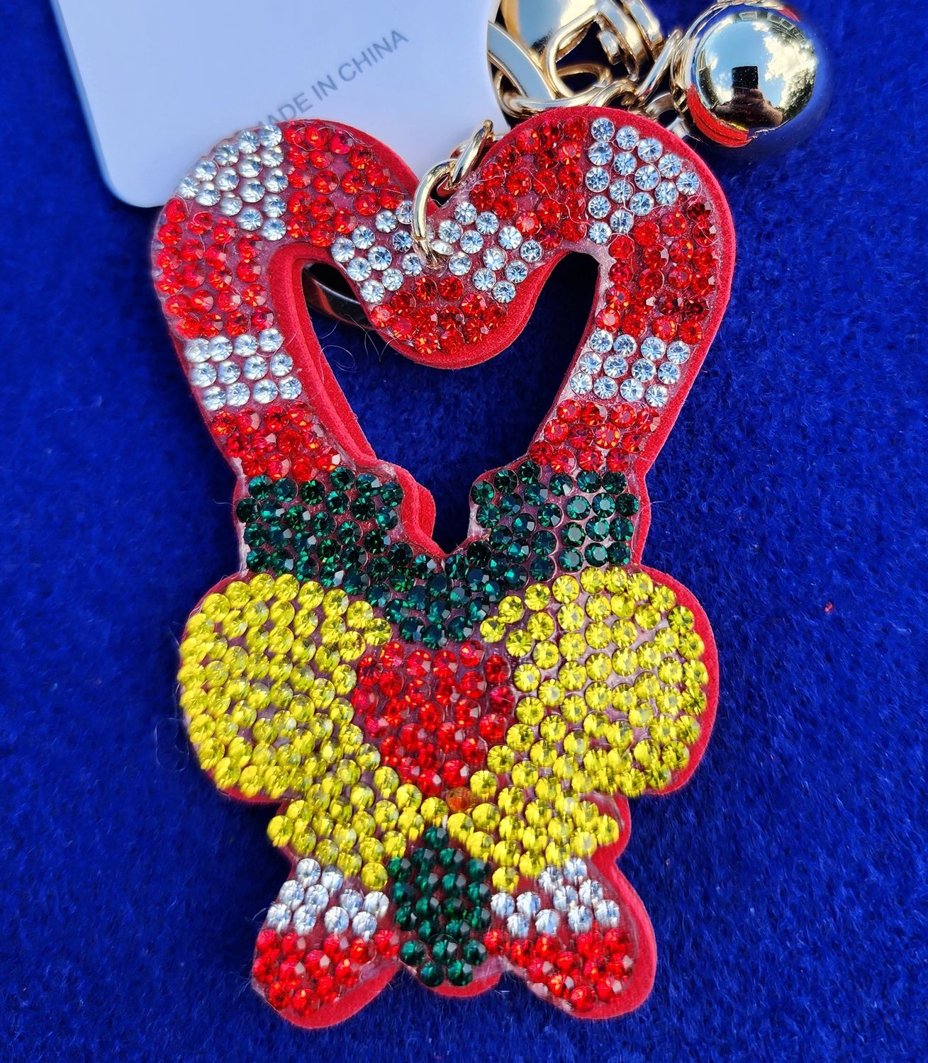 Jeweled Christmas Candy Cains Charm / Key Chain