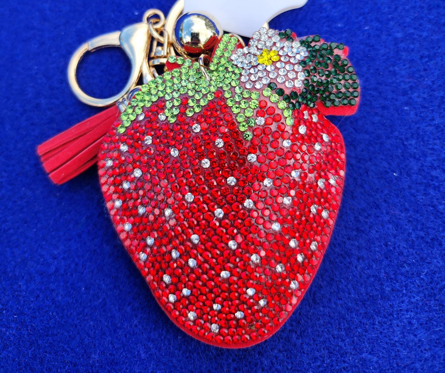 Jeweled Strawberry Charm / Key Chain