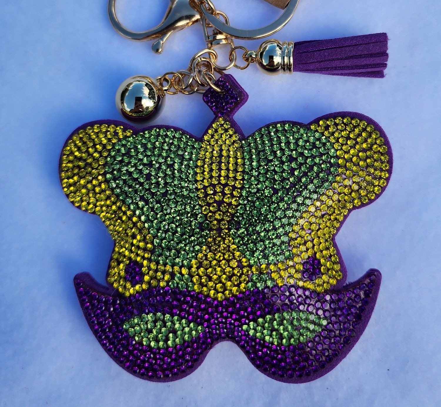 Jeweled Mardi Gras Mask Charm / Key Chain
