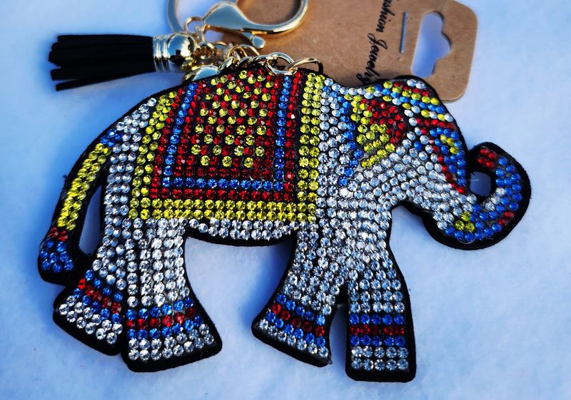 Jeweled Elephant Charm / Key Chain