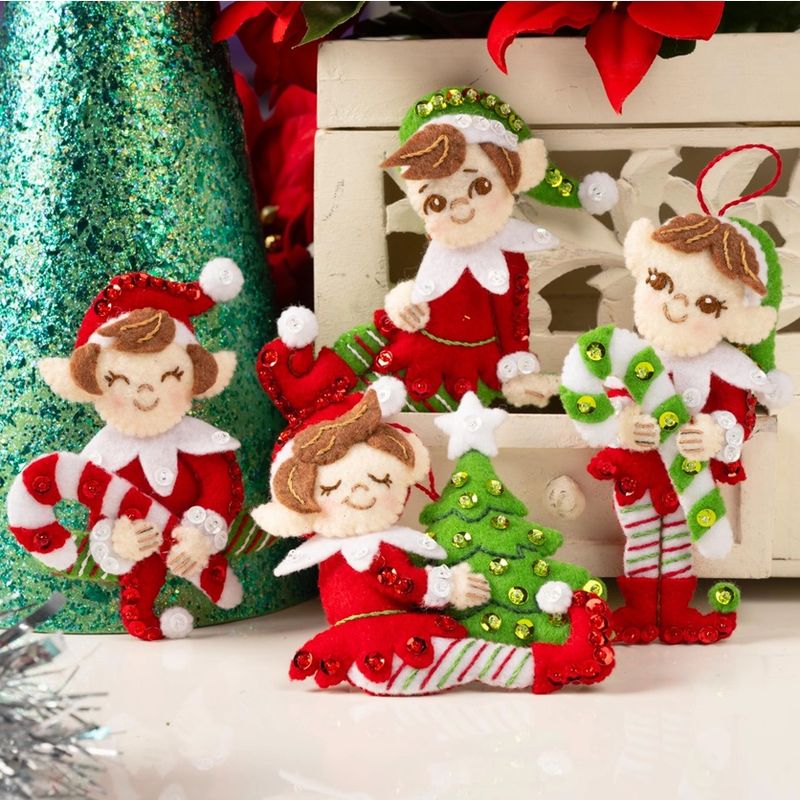 Merry Elves Felt Ornament Kit