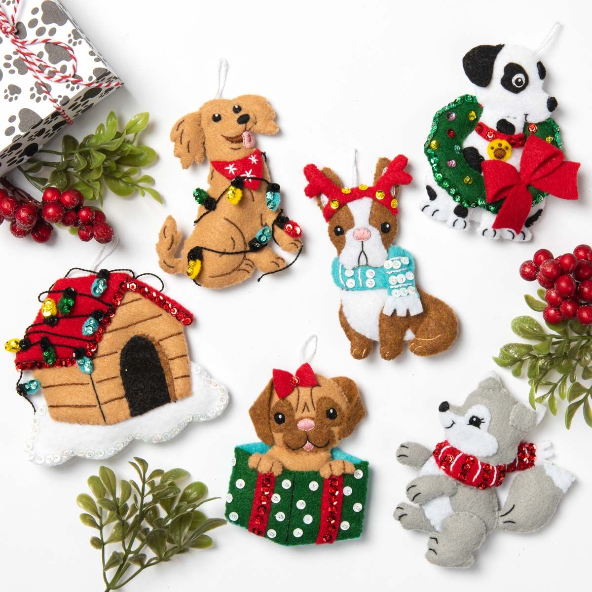 Christmas Dogs Ornaments