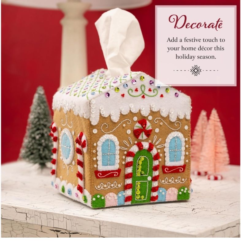 Gingerbread Cottage Tissue Box Cover