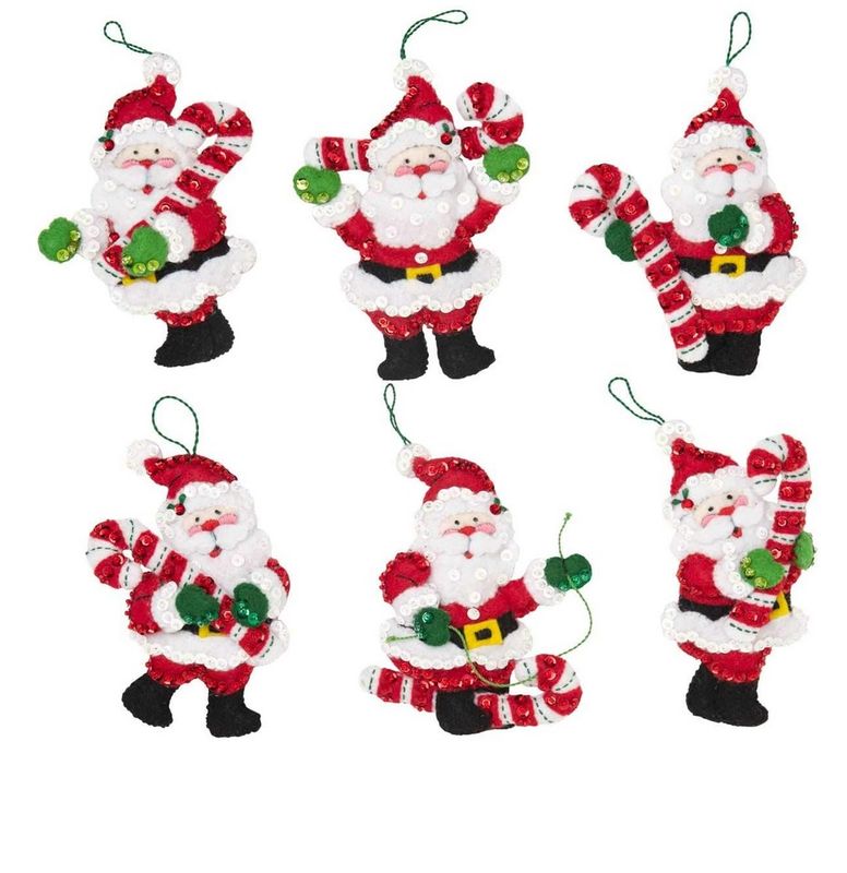 Candy Cane Santas Ornament Kit
