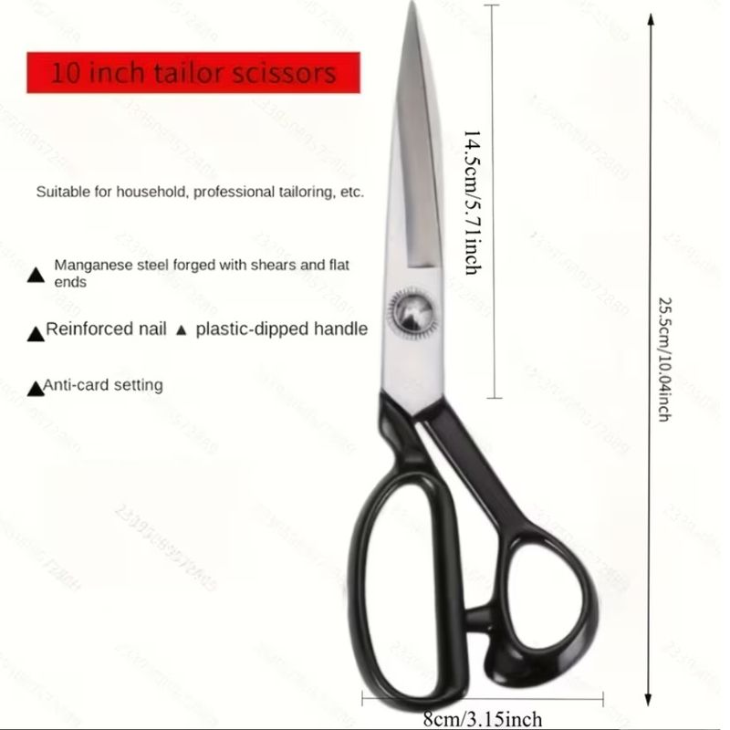 Manganese Steel Tailor Scissors (Black)