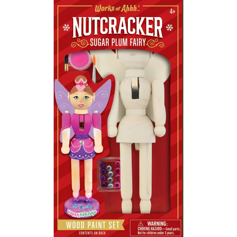 Works of Ahhh - Nutcracker Sugar Plum Fairy Wood Craft &amp; Paint Kit