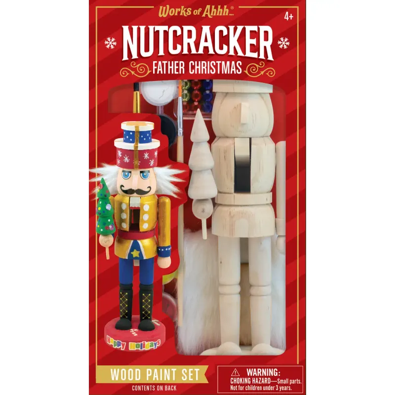 Works of Ahhh - Nutcracker Father Christmas Wood Craft &amp; Paint Kit