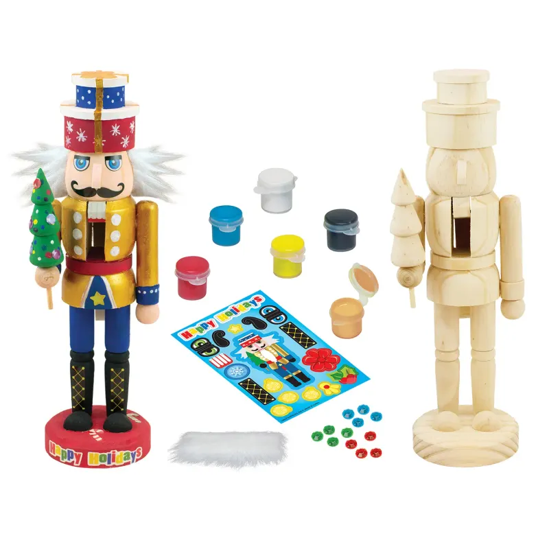 Works of Ahhh - Nutcracker Father Christmas Wood Craft &amp; Paint Kit