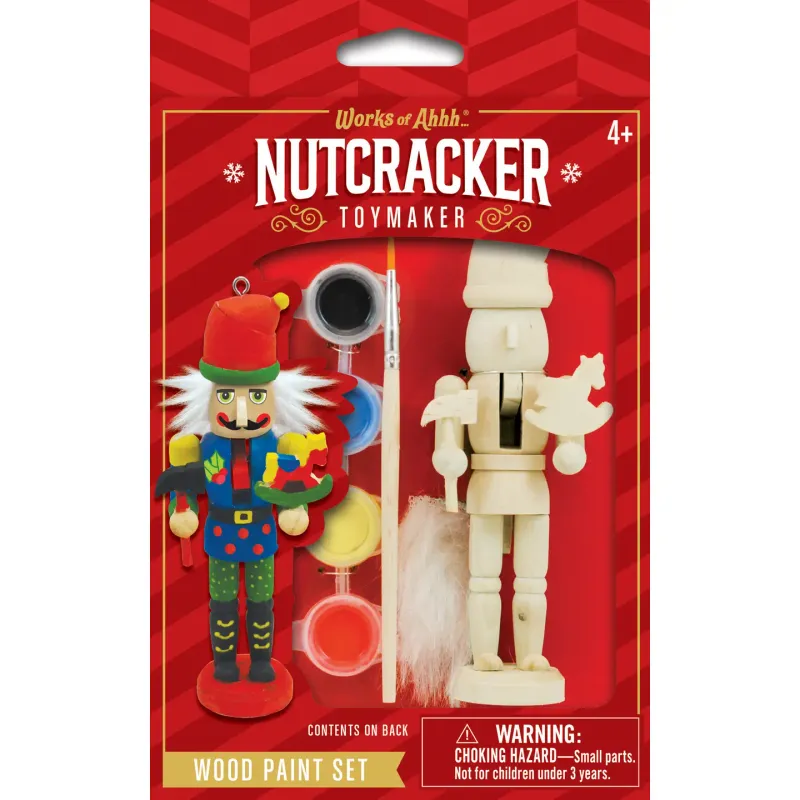Works of Ahhh - Nutcracker Toy Maker Ornament Wood Paint Kit