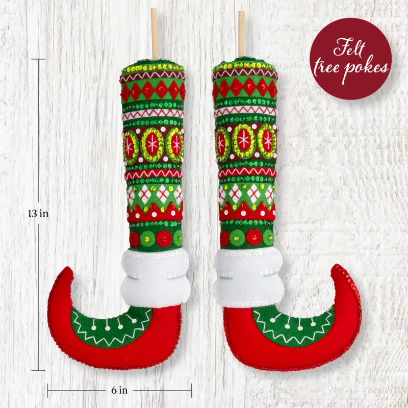 Elf Legs - 89776E - Bucilla Home Decor Felt Beaded Applique Kit   -  RETIRED PATTERN