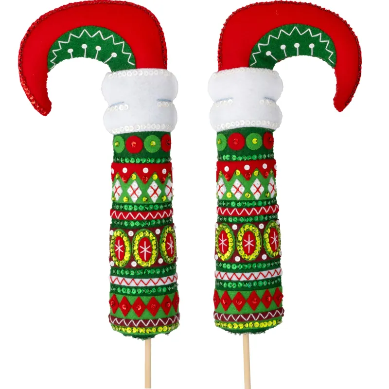 Elf Legs - 89776E - Bucilla Home Decor Felt Beaded Applique Kit   -  RETIRED PATTERN