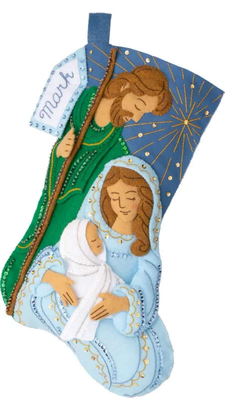 Peaceful Nativity - 89601E - Bucilla 18" Felt Christmas Stocking Kit - RETIRED