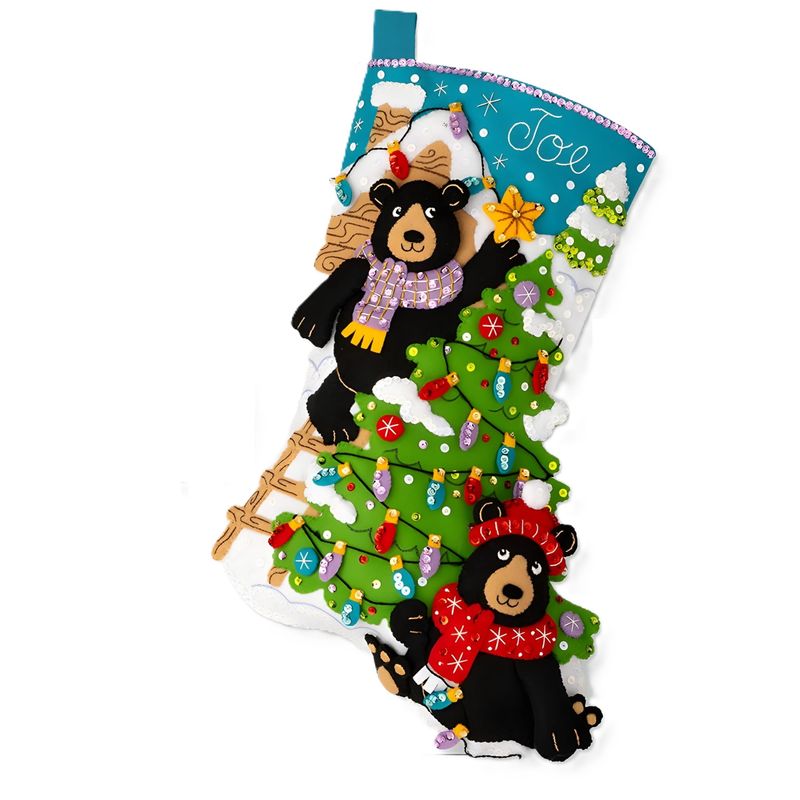 Holiday Black Bears- 89622E 18" Bucilla Felt Christmas Stocking Kit Holiday Black Bears- 89622E 18" Bucilla Felt Christmas Stocking Kit