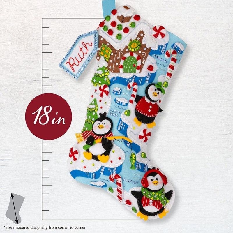 Winterland Penguins - 89627E Bucilla 18" Felt Christmas Stocking Kit