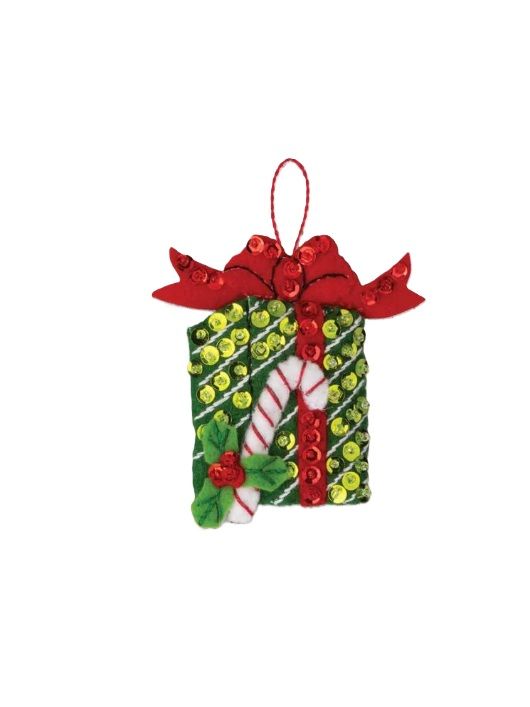 North Pole This Way - 89743 Bucilla Felt &amp; Beads Ornaments Applique Kit
