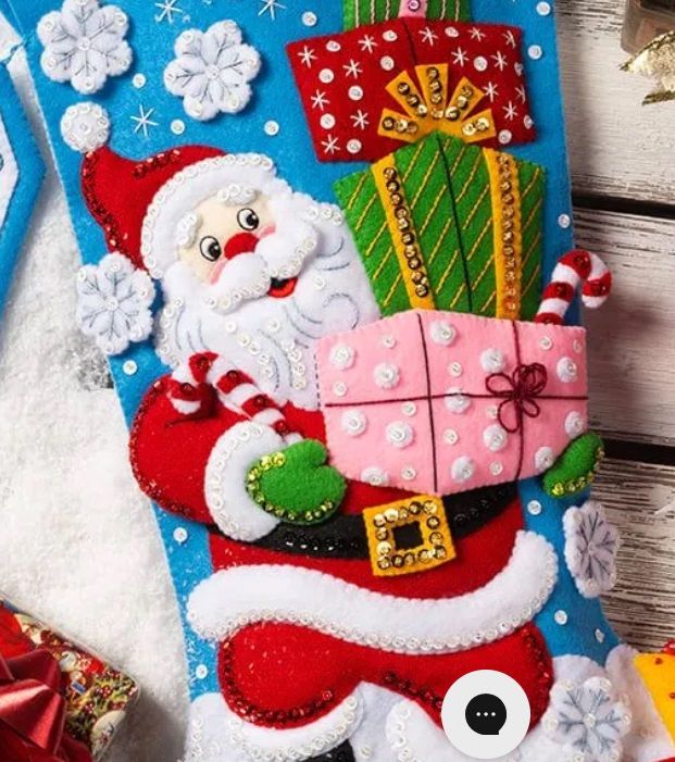 Santa's Gift Galore - 89560E Bucilla 18" Felt Christmas Stocking Kit