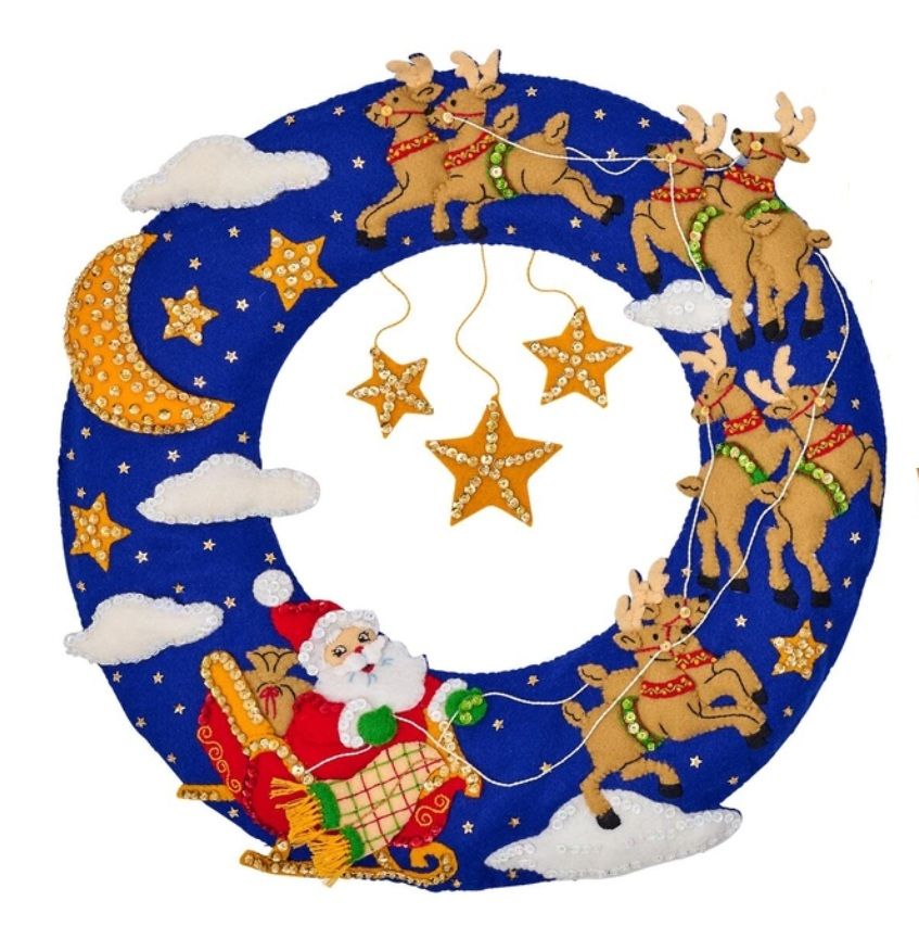 Moonlit Sleigh Ride Wreath