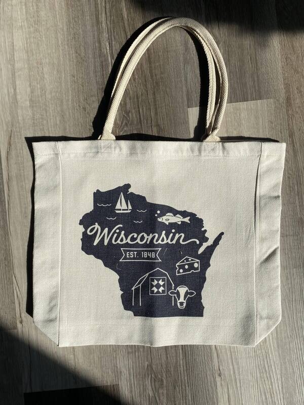 Wisconsin State Icon Tote Bag