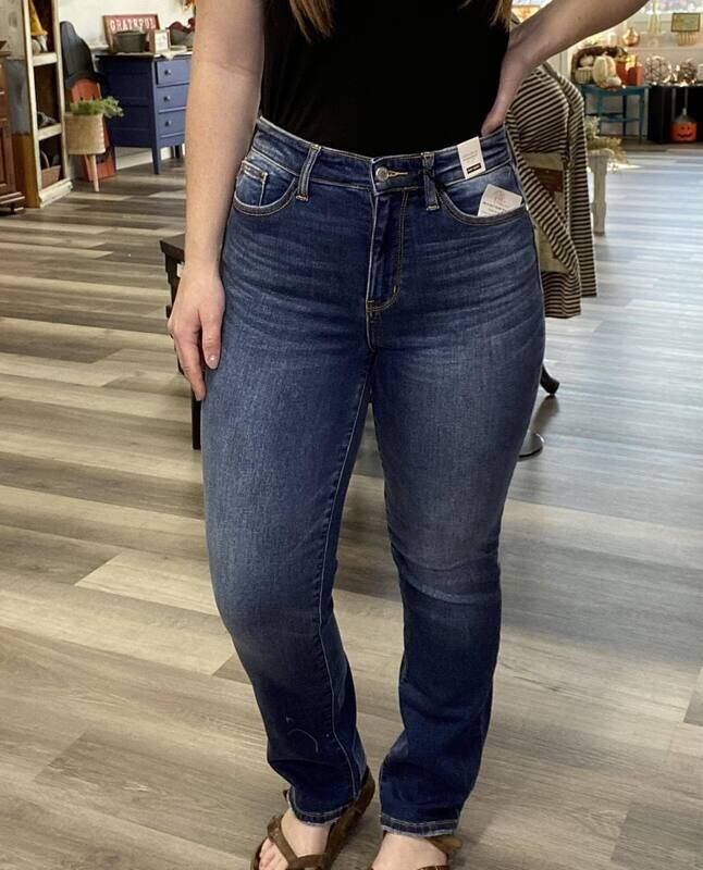 Judy Blue Contrast Wash Thermal Straight