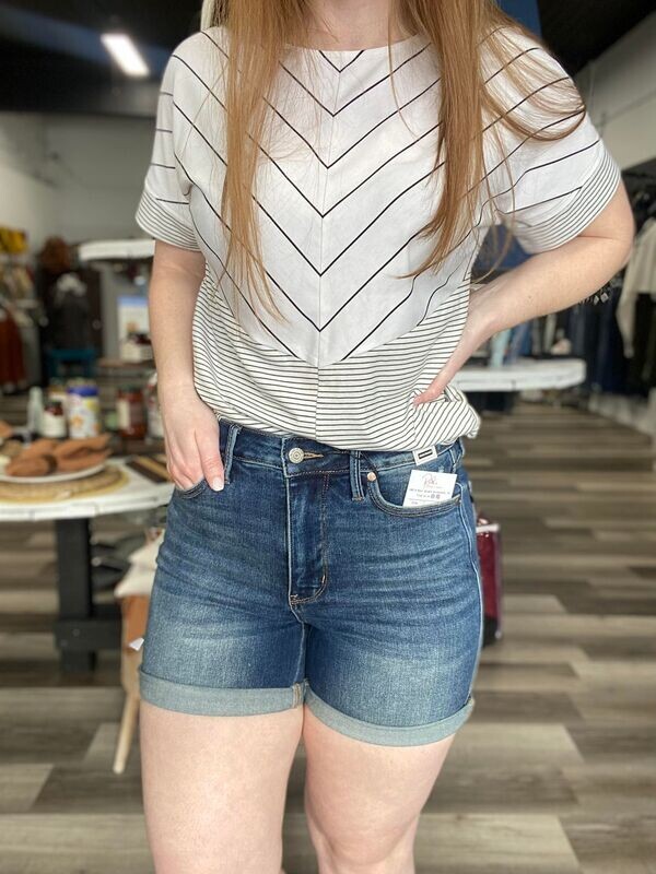 Judy Blue High Waist Tummy Control Vintage Wash Shorts