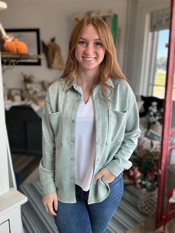 Teal Suede Shacket