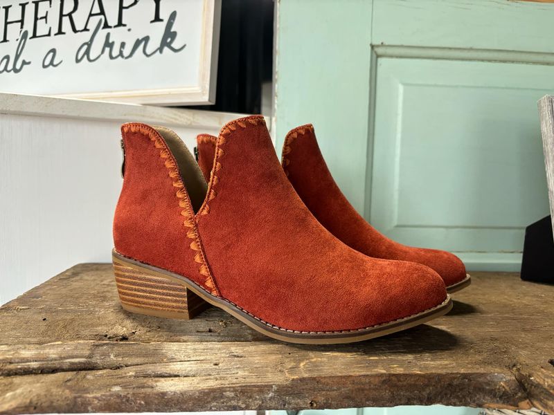 Rust Faux Suede &quot;Spice It Up&quot; Boot
