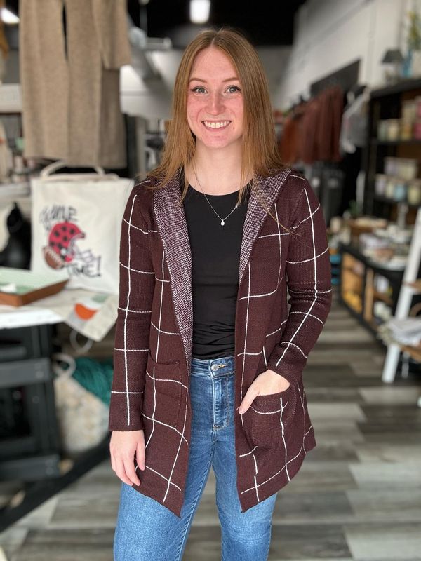 Mauve Hooded Cardigan