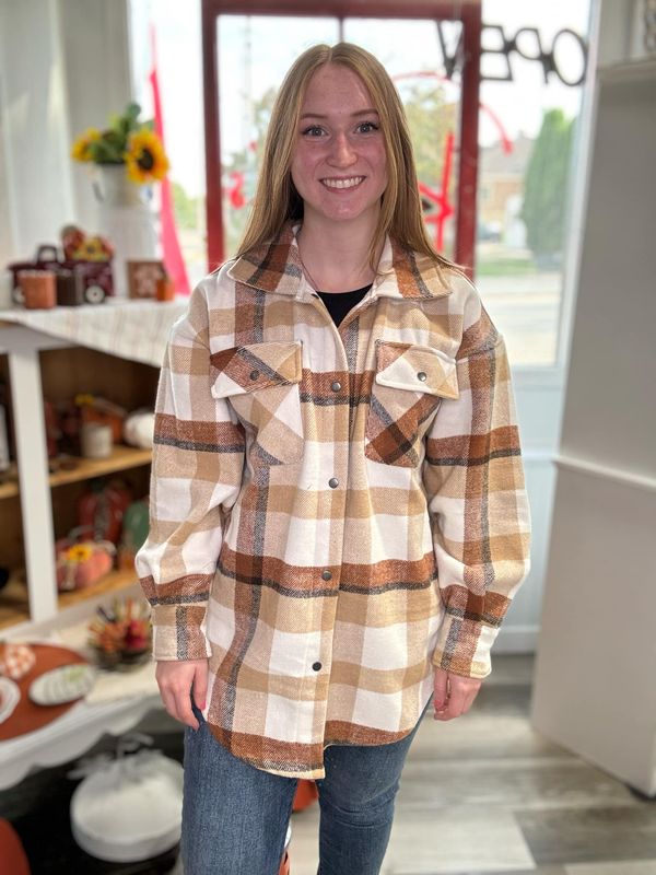 Brown Plaid Shacket
