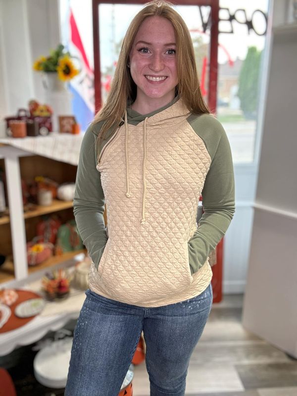 Quilted Knit Layered Hoodie
