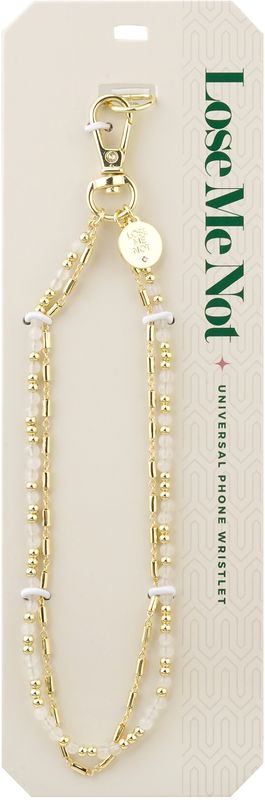 Gold White &amp; Gold Duo Strand Lose Me Not Phone Wristlet