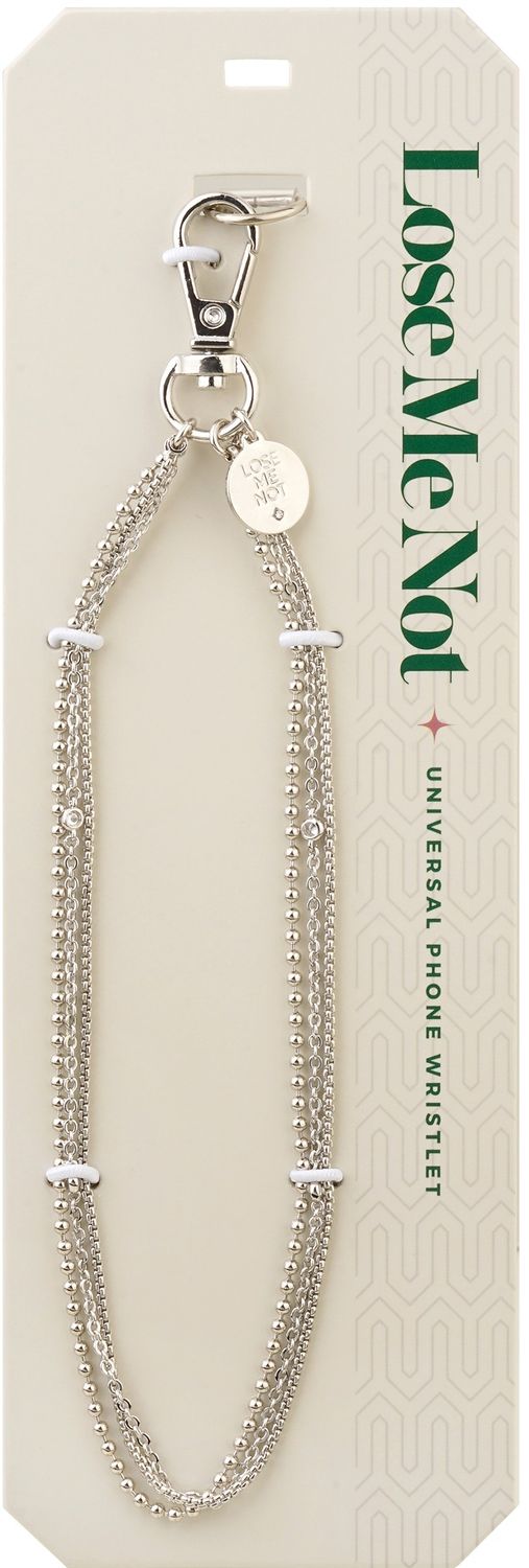 Silver Duo Layered Chain Lose Me Not Phone Wristlet