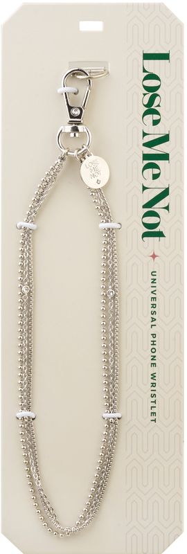 Silver Duo Layered Chain Lose Me Not Phone Wristlet