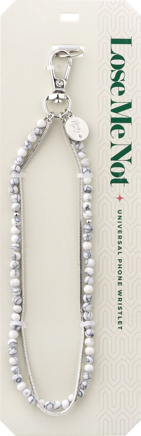 Silver Marble Duo Chain Lose Me Not Phone Wristlet