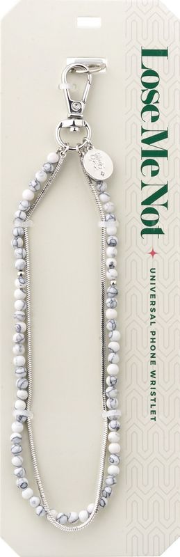 Silver Marble Duo Chain Lose Me Not Phone Wristlet