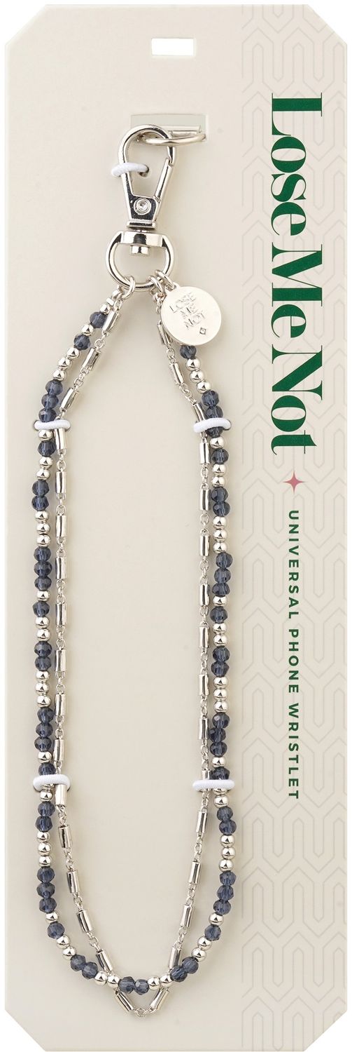 Silver &amp; Navy Duo Strand Lose Me Not Phone Wristlet