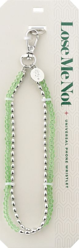 Silver Green Facet Duo Chain Lose Me Not Phone Wristlet