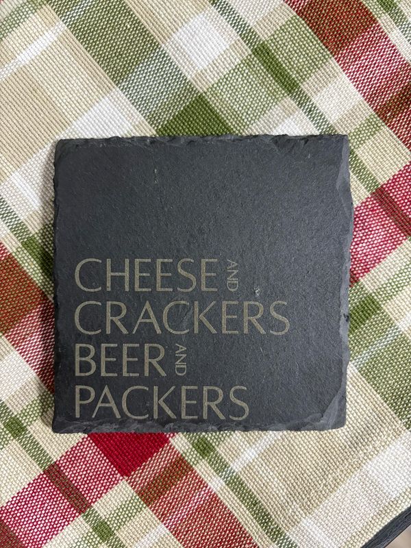 Cheese &amp; Crackers, Beer &amp; Packers Coaster Set