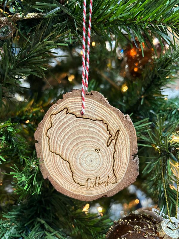 Oshkosh WI Wood Ornament