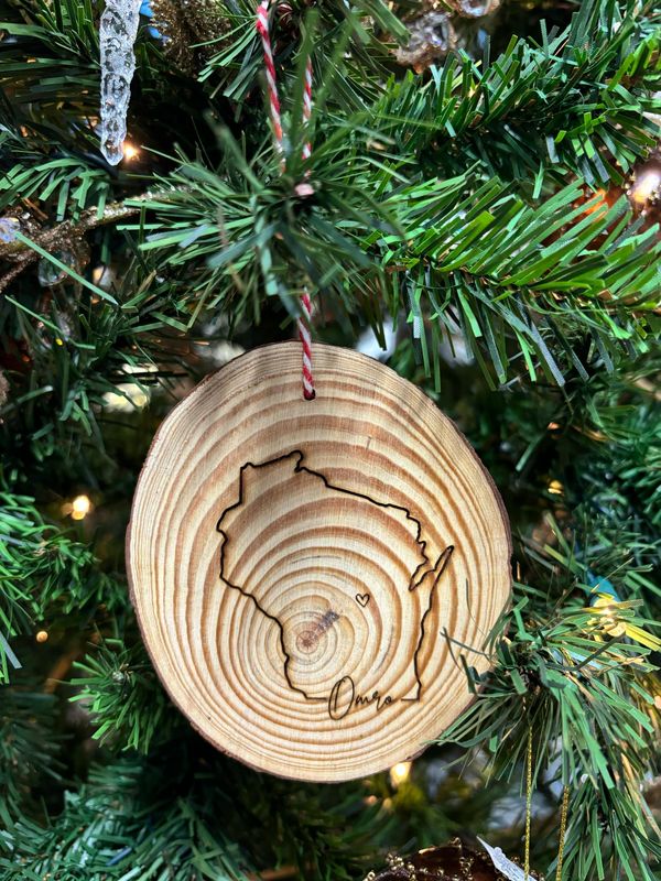 Omro WI Wood Ornament