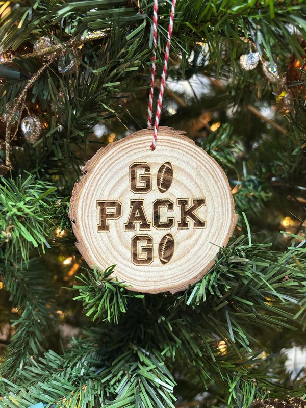 Go Pack Go Wood Ornament