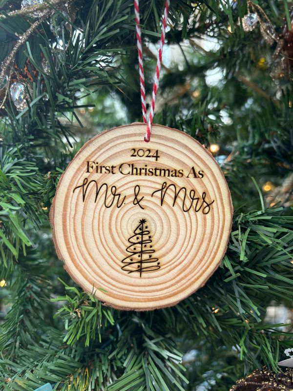 First Christmas Mr. &amp; Mrs. Wood Ornament