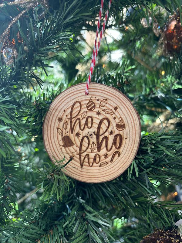 Ho, Ho, Ho Wood Ornament