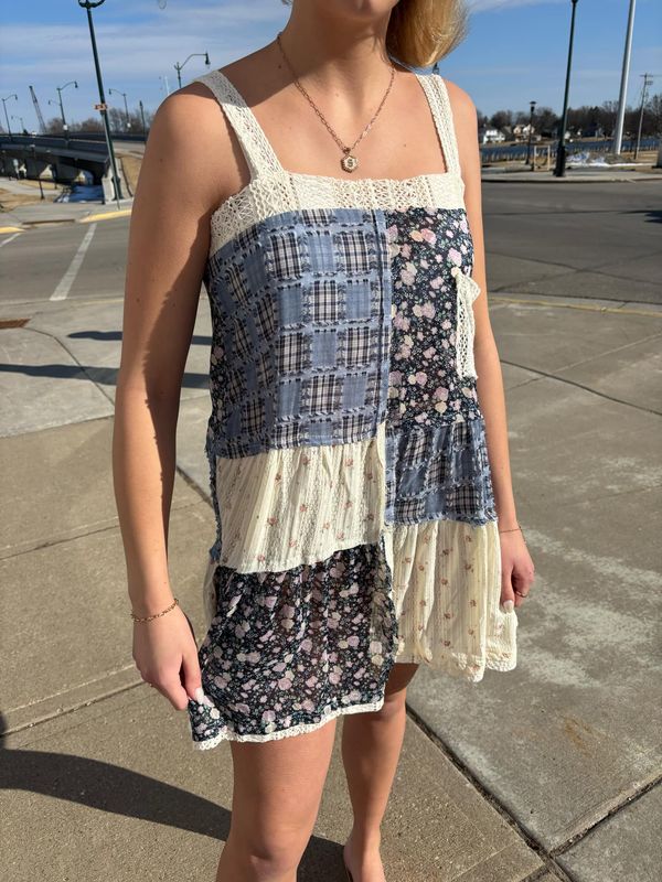 Blue Multi Floral Dress