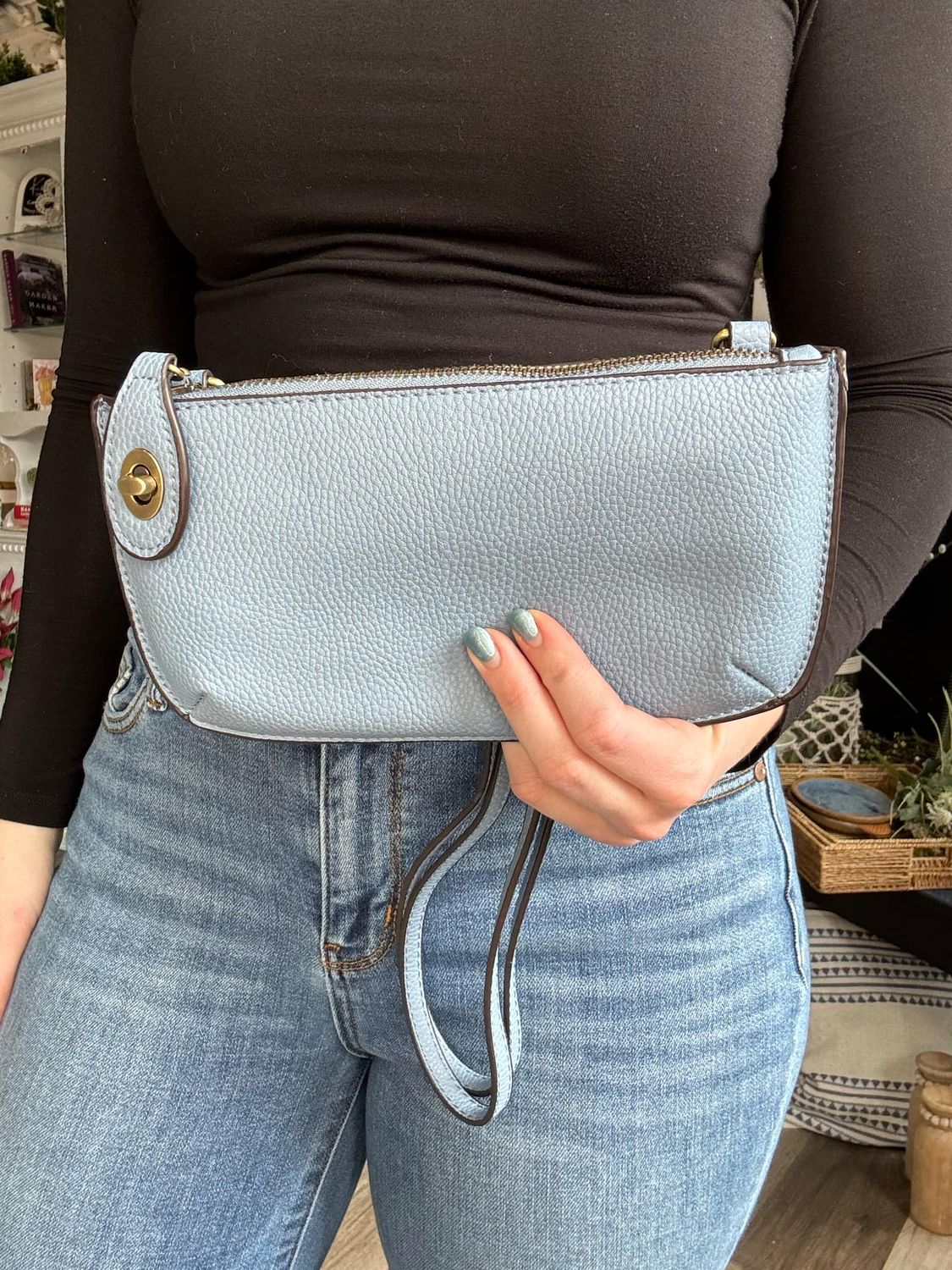 Hydrangea Mini Crossbody Wristlet Clutch