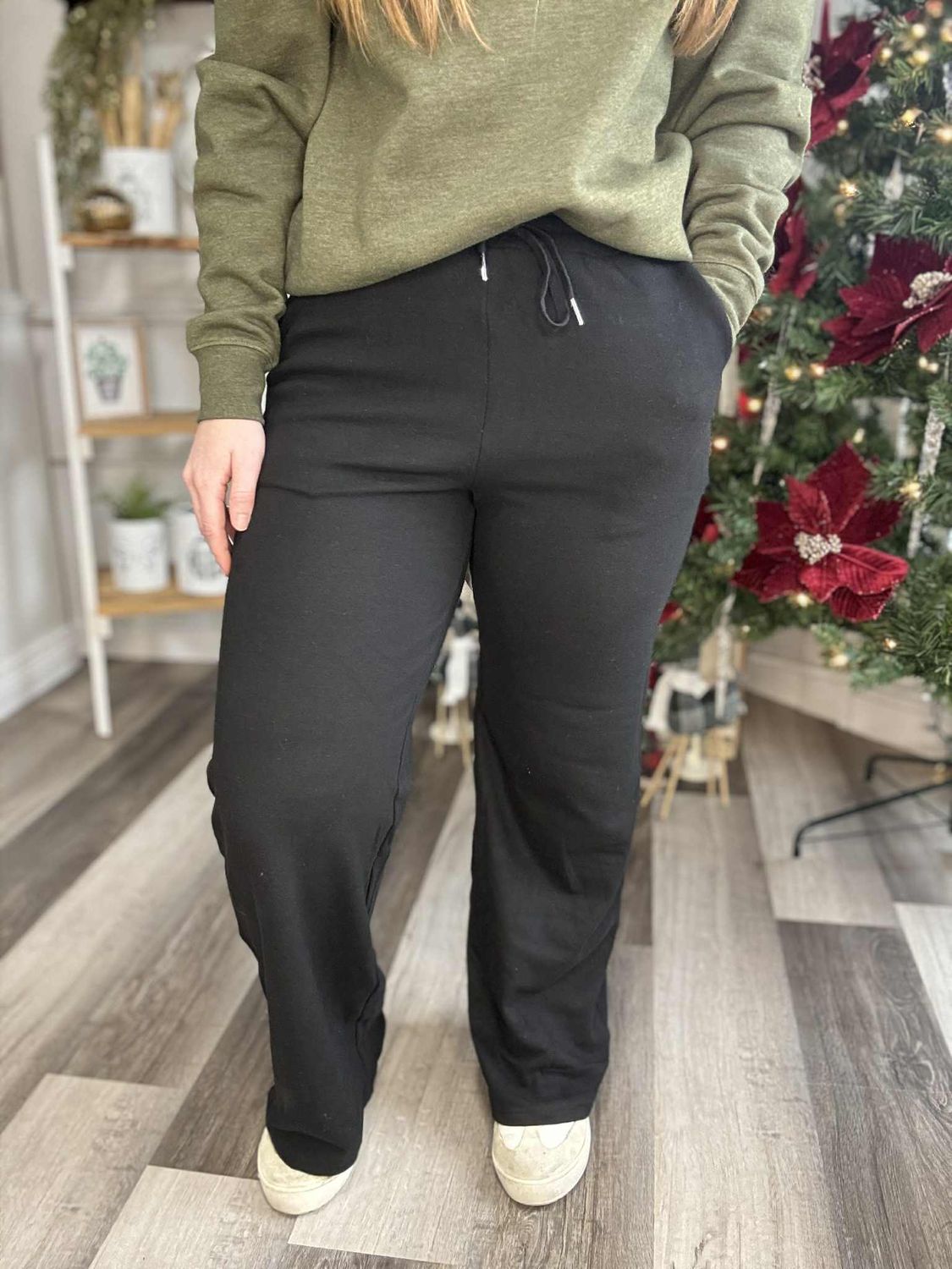 Black Brushed Jersey Lounge Pants