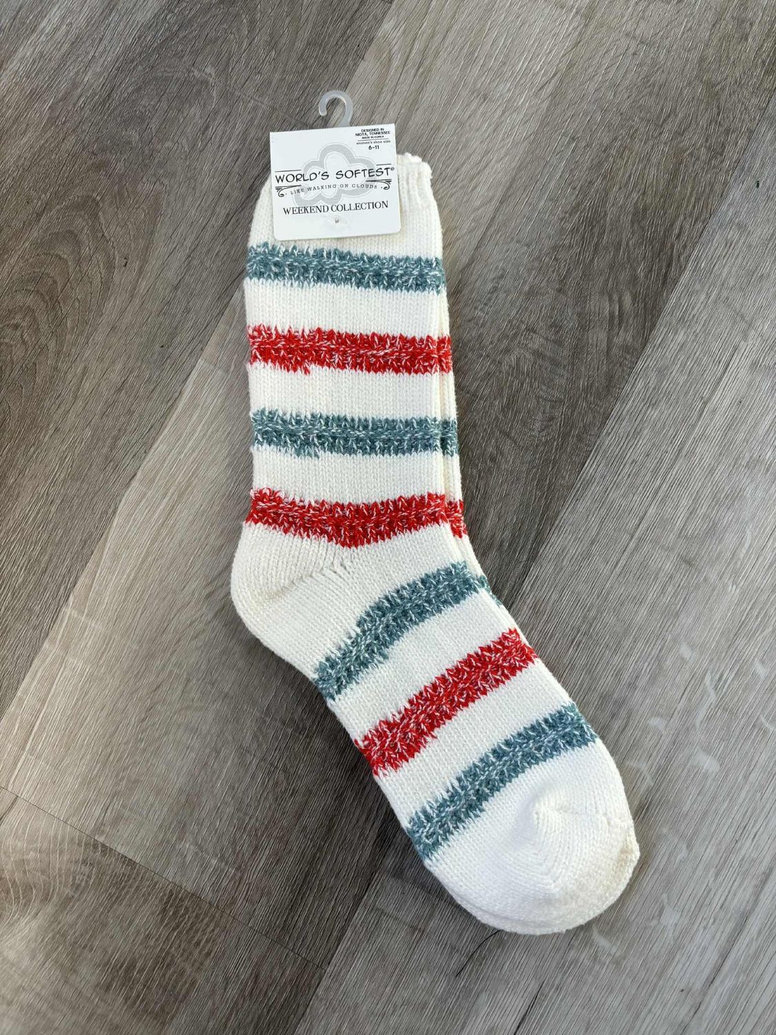 Vintage Stripe Weekend Ragg Links Crew Sock
