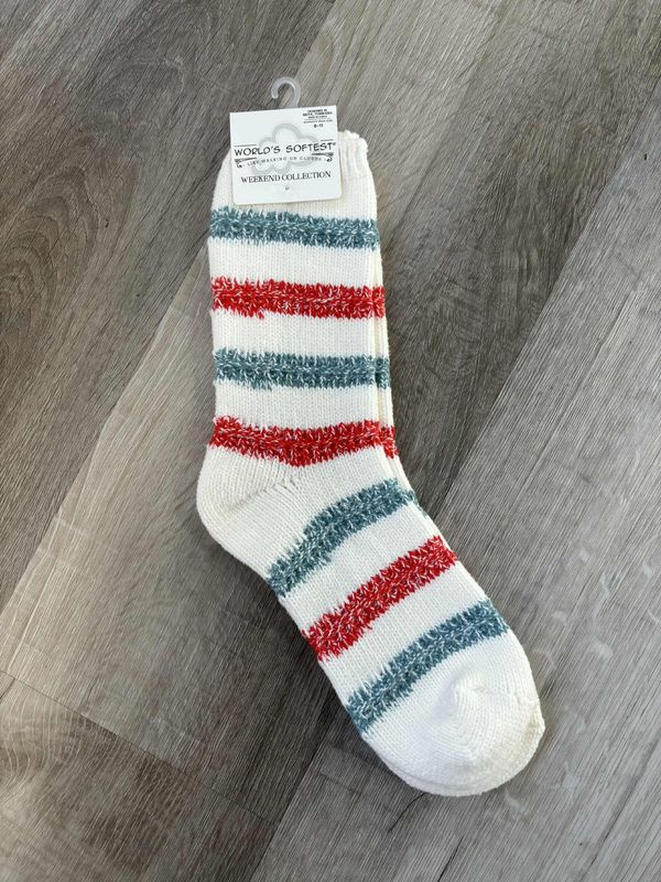 Vintage Stripe Weekend Ragg Links Crew Sock