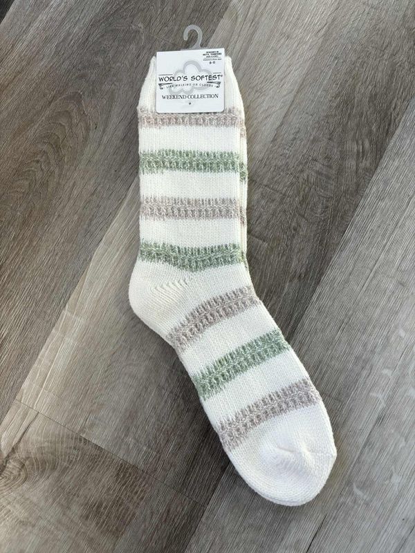 Meadow Stripe Weekend Ragg Links Crew Sock