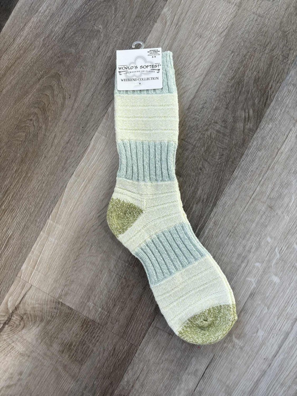 Green-Blue Weekend Patch Crew Sock