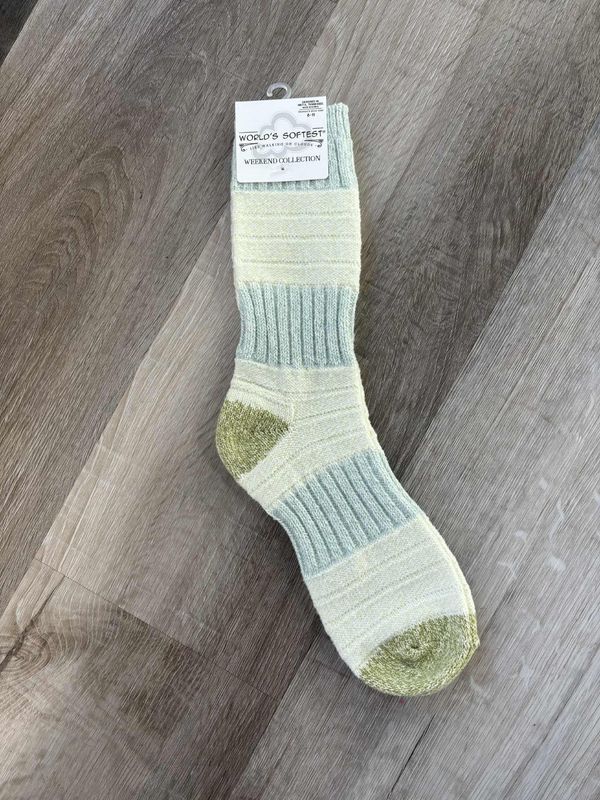Green-Blue Weekend Patch Crew Sock